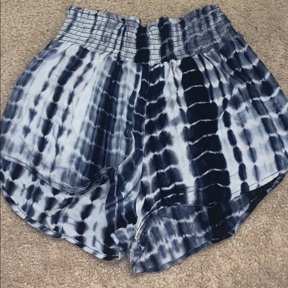 Blue and white flowy shorts